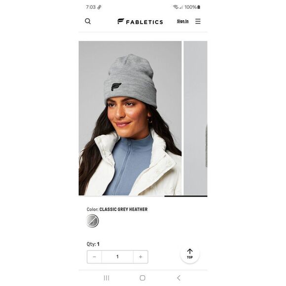 New Unisex Fabletics Alpine Beanie Heather Grey Hat Cap NWT - Picture 1 of 6